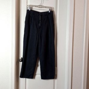 Zara: Off Black Denim-felling High Waisted Flare Pants